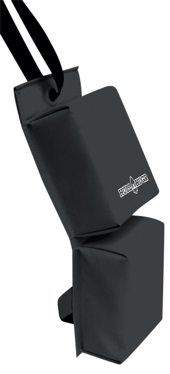 Black AIRHEAD SPORTS GROUP Hull Hugr PWC Fender on watercraft, designed for secure boat protection and stability.