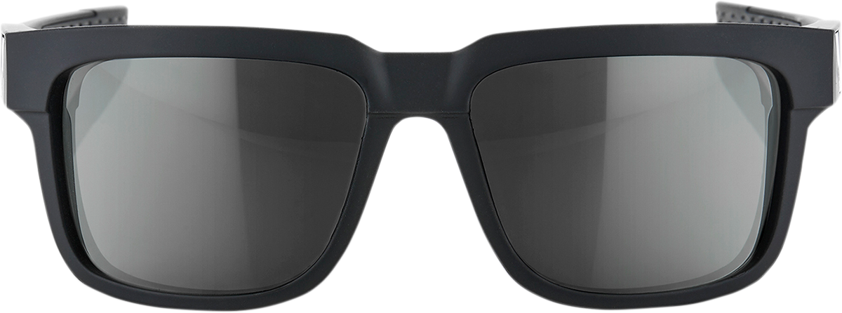 Black Type-S sunglasses with smoke-tinted lenses from Bill's Exhausts, stylish and protective eyewear for sunny days.