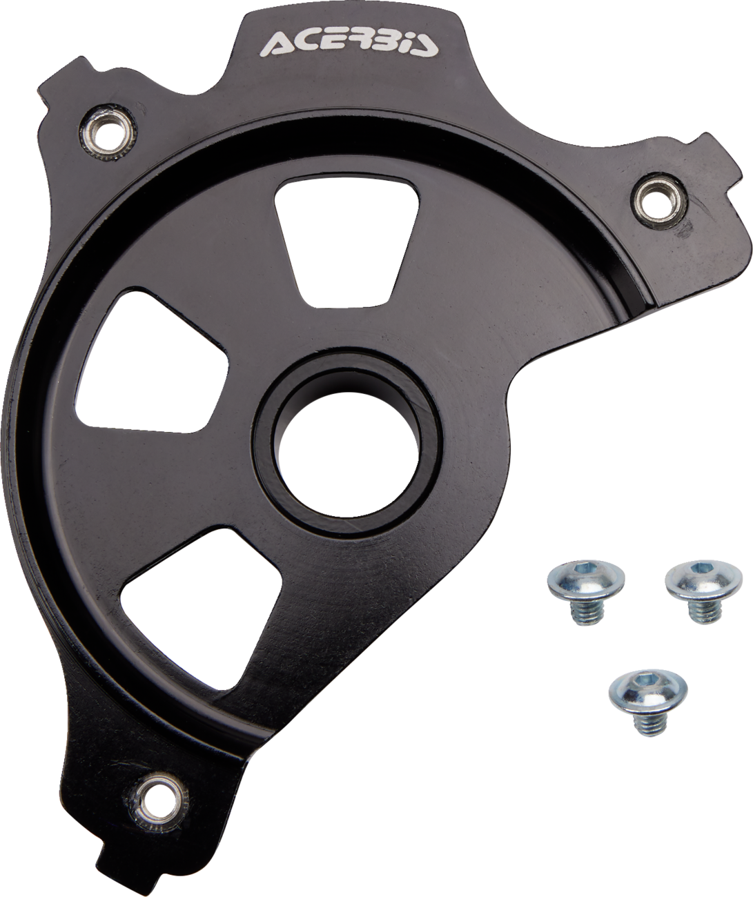 Black Acerbis disc cover mount for Yamaha YZ/YZF bikes, made of durable body material, designed for easy installation.