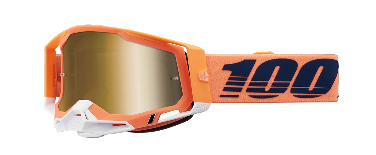 100% Racecraft 2 Goggles - Coral - True Gold Mirror 50010-00018 - Howling Moto