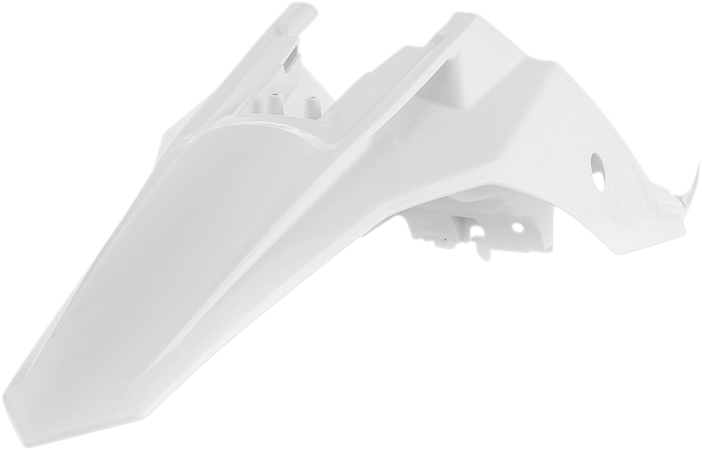 Acerbis white rear fender for motorcycle, body part with mounting points, designed for durability and style.