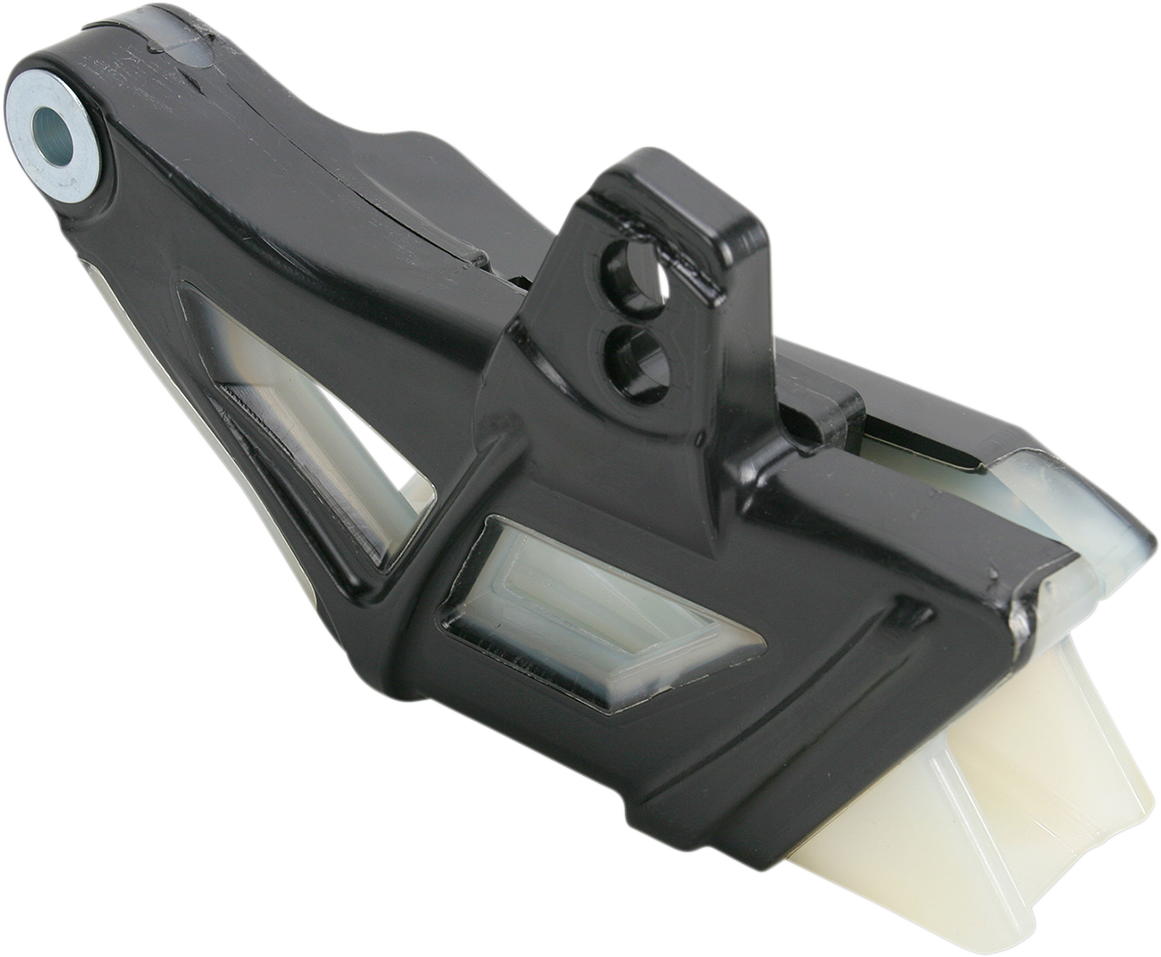 Black Acerbis chain guide for KTM and Husqvarna motorcycles, designed to protect and guide the bike's chain.