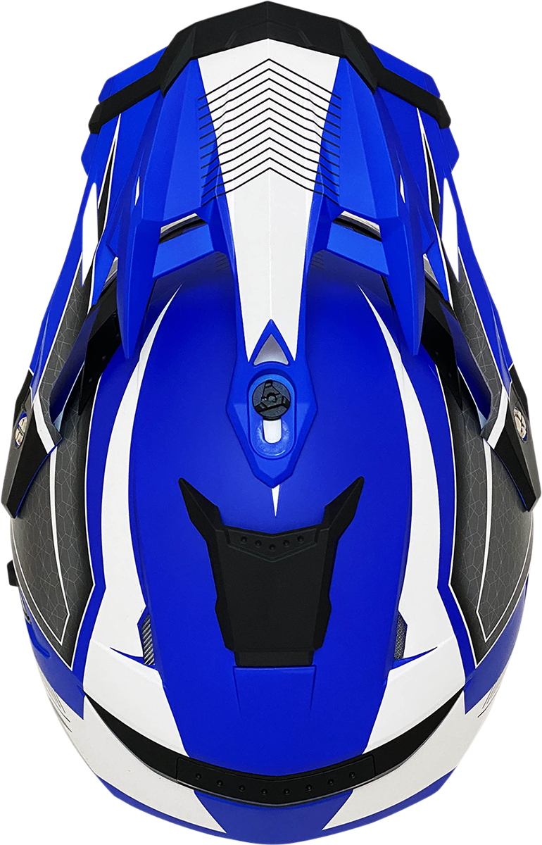 Bill's Exhausts AFX FX-41 helmet in matte blue, large size, with a sleek, aerodynamic design and clear visor.