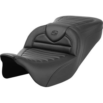 SADDLEMEN Roadsofa™ Seat - without Backrest - Tuck-n-Roll - Carbon Fiber - FL '08-'23 808-07B-20400 - Howling Moto