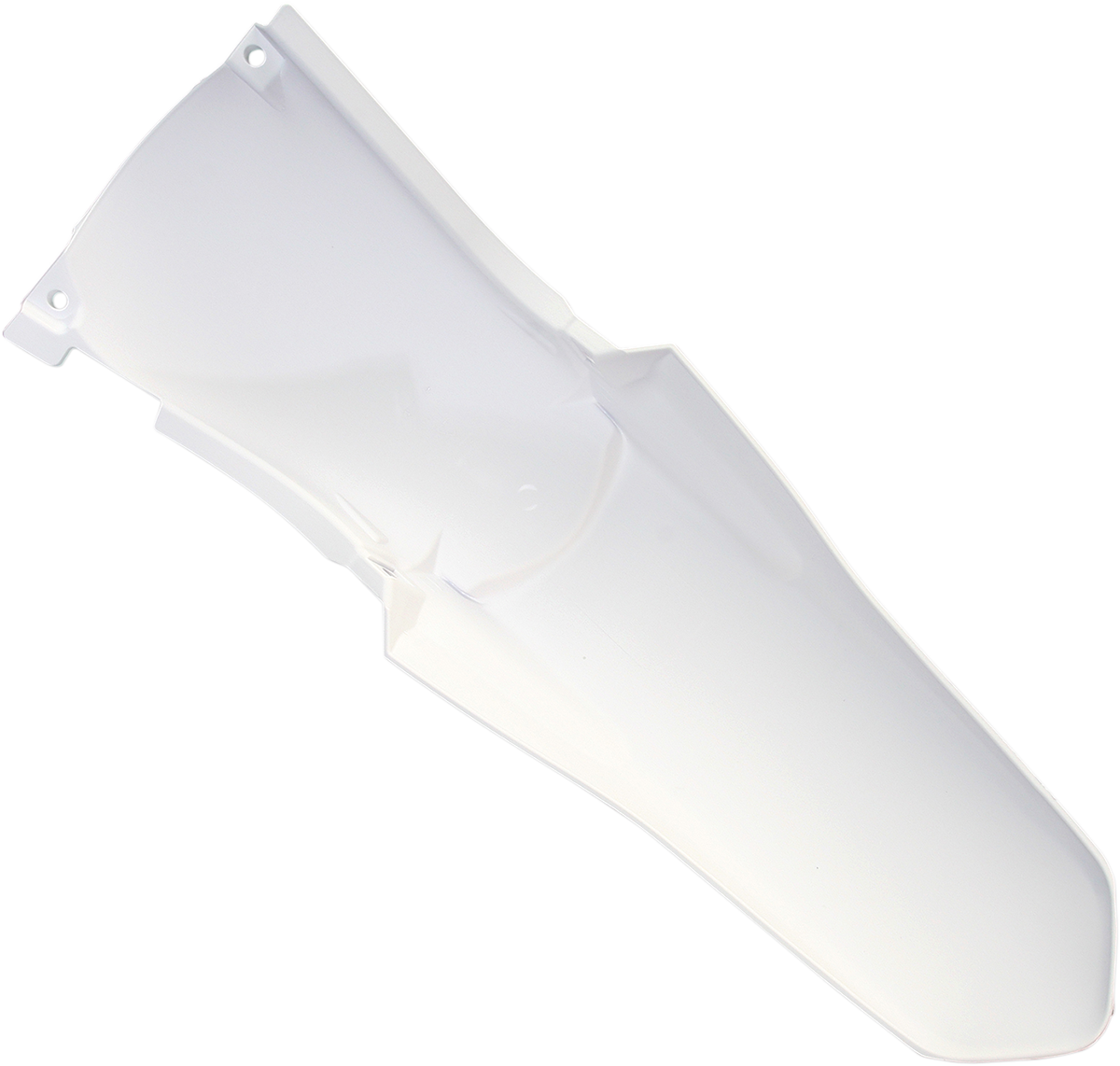 White ACERBIS rear fender for motorcycles, featuring a sleek body design, shown in the image.