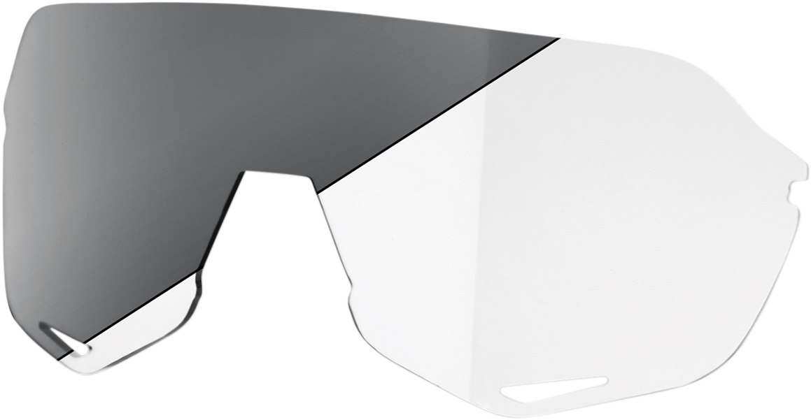 Photochromic 100% S2 lens from Bill's Exhausts, showcasing its adaptable tint and clear lens design for eye protection.
