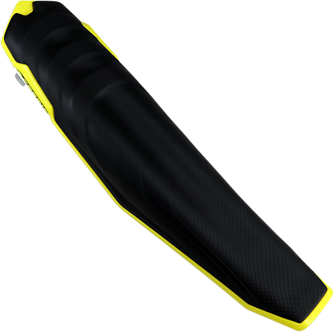 A black and yellow Acerbis X Seat body part for RMZ 250/450 motorcycle, designed for 2018-2023 models, shown on a white background.