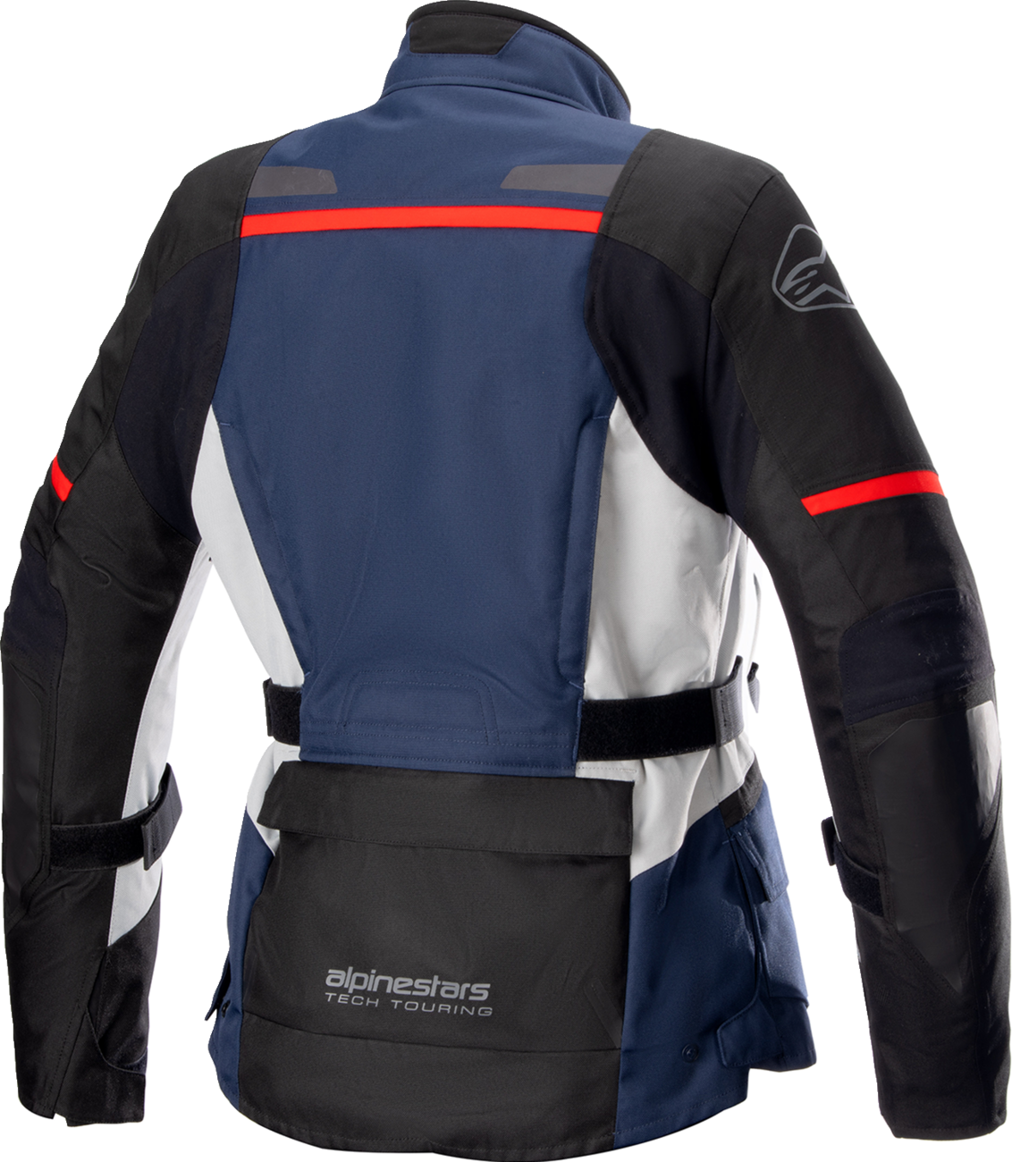 Alpinestars Stella Andes v3 blue and black motorcycle jacket, medium size, featuring protective armor and stylish design.