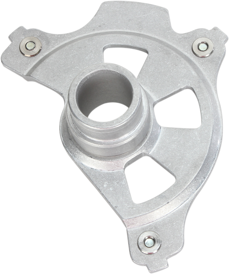Unfinished Acerbis disc cover mount kit for KTM motorcycles, shown with metal body and mounting hardware components.