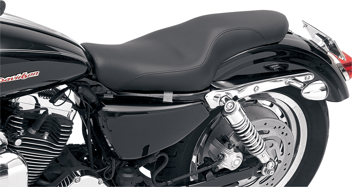 Black SADDLEMEN Profiler motorcycle seat with smooth finish, designed for XLC '04+ models, by Bill's Exhausts.