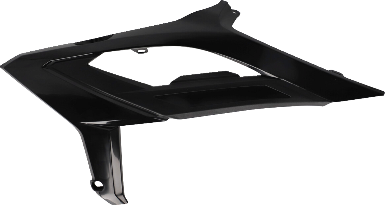 Black ACERBIS radiator shrouds from Bill's Exhausts, body-mounted motorcycle radiator covers with sleek design.
