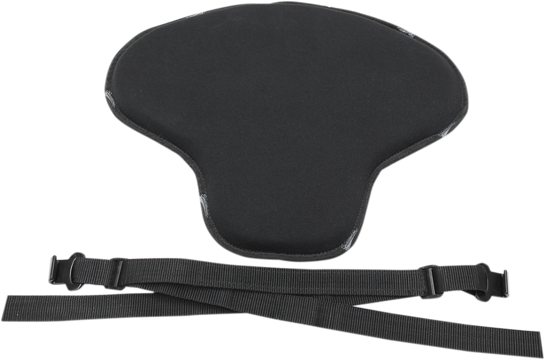 Black Saddlemens Easy Reach Soft-Stretch motorcycle seat pad with smooth surface for comfortable riding.