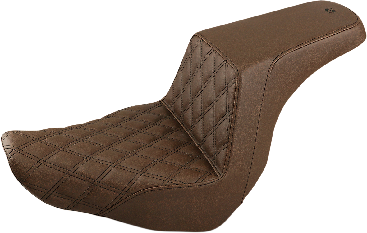 SADDLEMEN Step-Up Seat - Front Lattice Stitch - Brown 818-29-172BR - Howling Moto