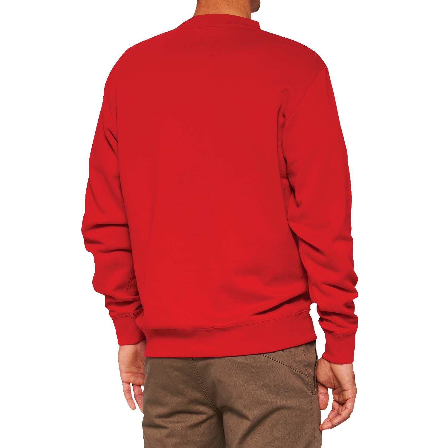 100% Icon Long-Sleeve Fleece Sweatshirt - Red - Large 20026-00012 - Howling Moto