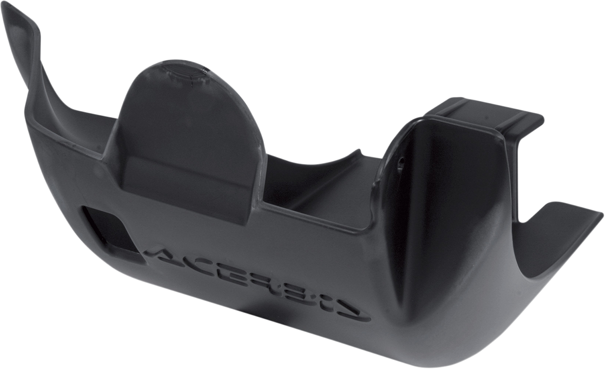 Black ACERBIS skid plate for CRF 250R/450R motorcycle, body protection part installed on off-road dirt bike.
