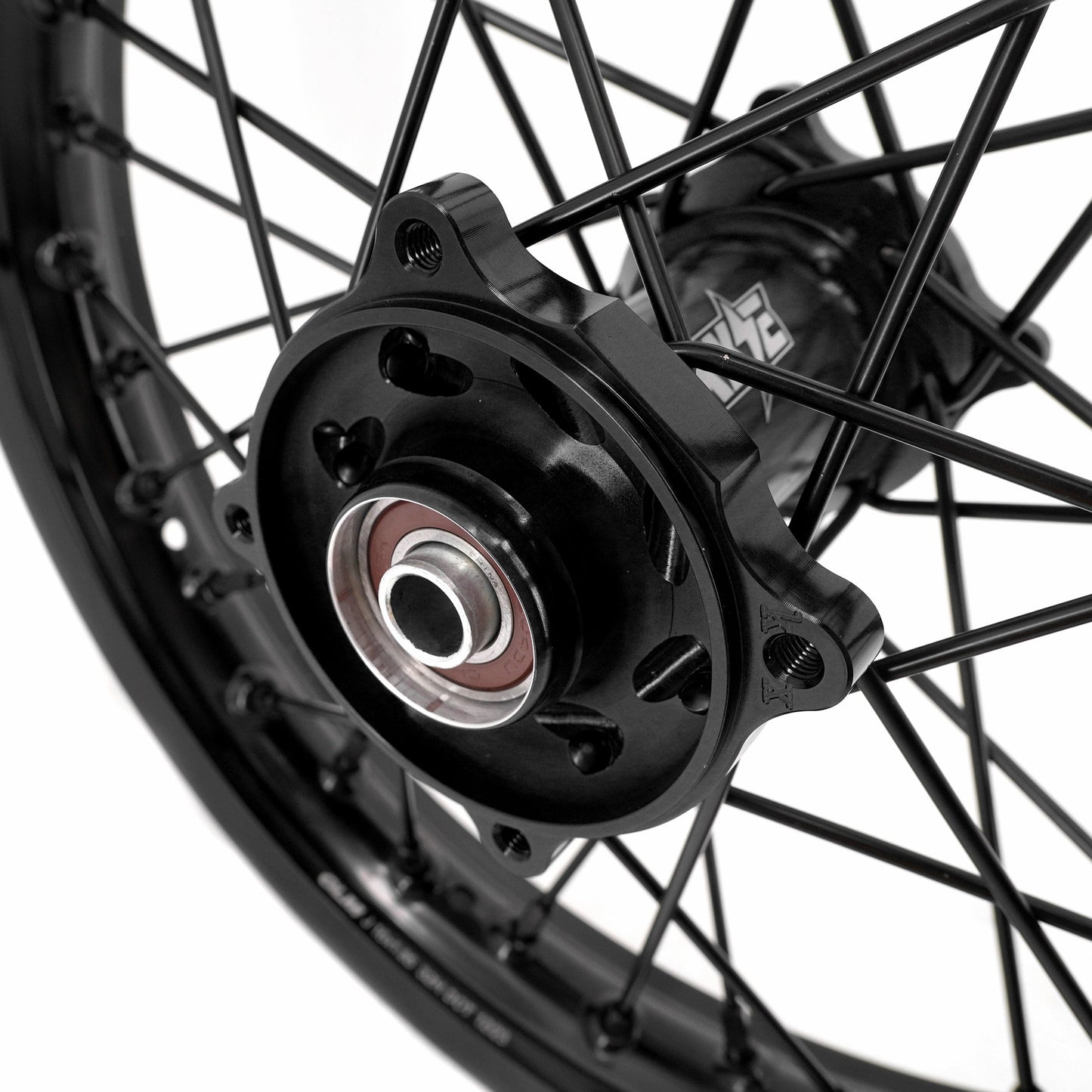 KKE 19 & 16 Spoked Kid's Wheels Rims Set for Kawasaki KX80 KX85 KX100 All Black - Howling Moto