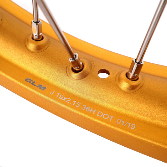 KKE 21 & 19 GLM Gold Wheels for SUZUKI RM125 RM250 1996-2000 - Howling Moto