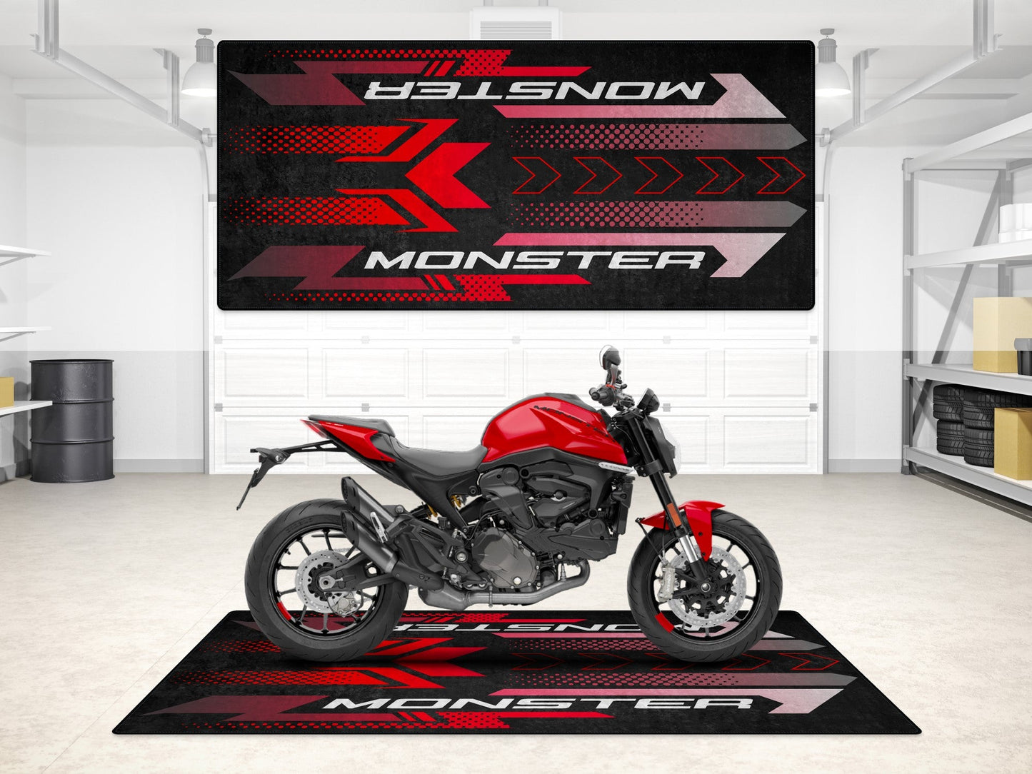 Designed Pit Mat for Ducati Monster Motorcycle - MM7176 - Howling Moto