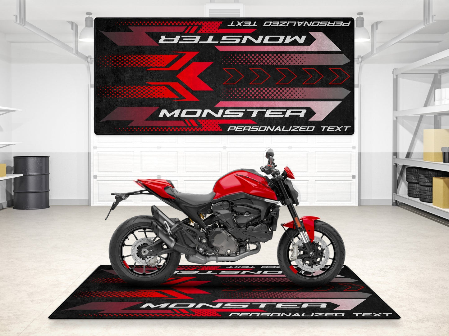Designed Pit Mat for Ducati Monster Motorcycle - MM7176 - Howling Moto