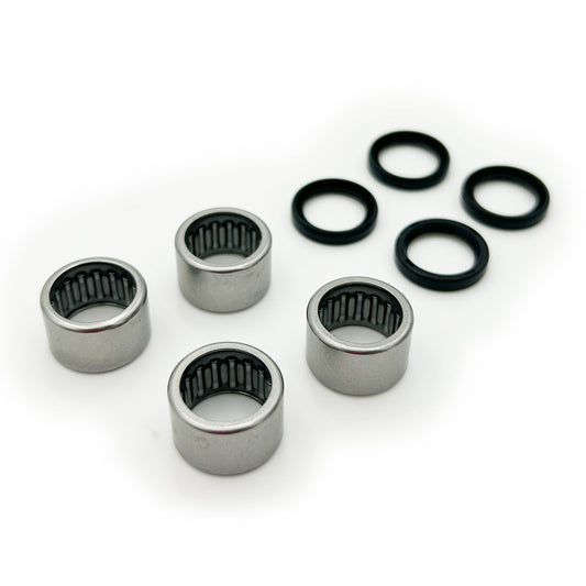 eDirtyBike E Ride Pro suspension linkage bearing kit with Ultra Bearings, featuring multiple bearings for smooth suspension performance.