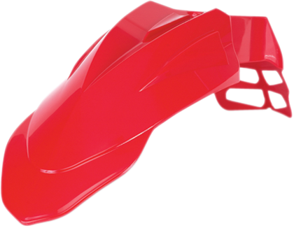 Acerbis Supermoto front fender for 2000 CR motorcycle in red, designed for durability and style, displayed on the bike.