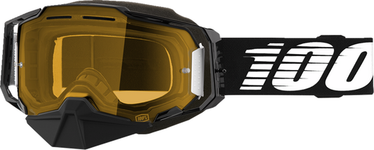 100% Armega Snow Goggles - Black - Yellow 50007-00001 - Howling Moto