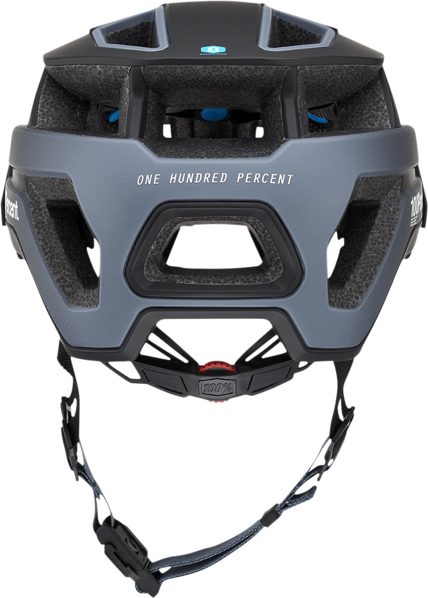 Navy Altec bicycle helmet by Bill's Exhausts with Fidlock buckle, CPSC/CE safety certification, size S/M, front view.