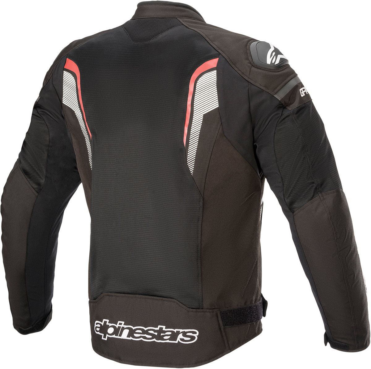 Bill's Exhausts ALPINESTARS T-GP Plus R Air motorcycle jacket in black, red, and white, size 3XL, with protective armor visible.