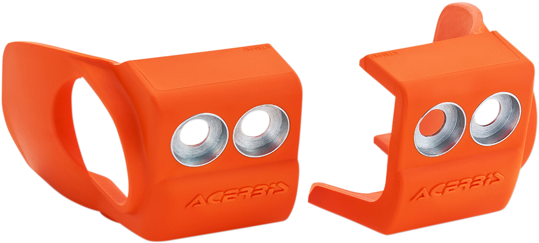 Orange Acerbis Fork Shoe Protector for motorcycle forks, designed to shield and protect fork bodies during rides.