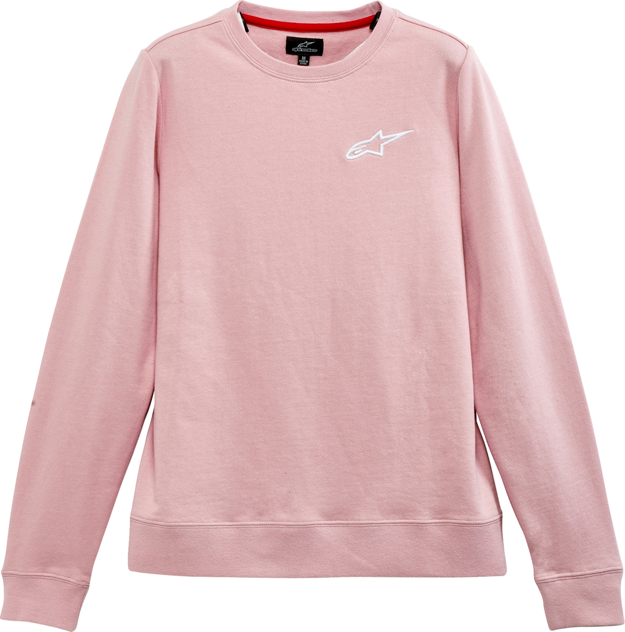 Pink ALPINESTARS women's Ageless Crew fleece hoodie, XL size, soft fabric with a relaxed fit and stylish design.