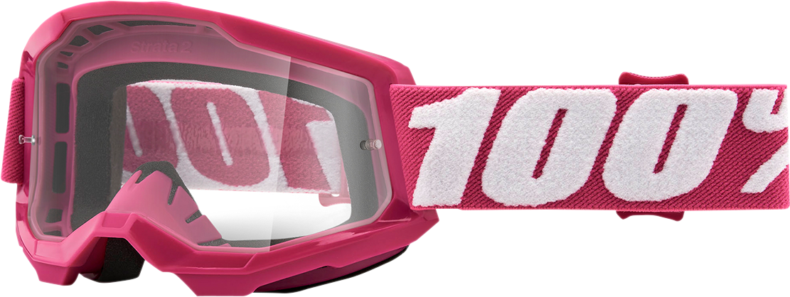 Bill's Exhausts Youth Strata 2 Goggles in clear with black strap, designed for young skiers or snowboarders.