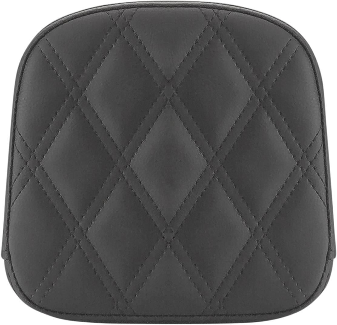 Black Saddlemens Sissy Bar Pad with lattice stitching for FL models 1999-2023, designed for motorcycle seats.