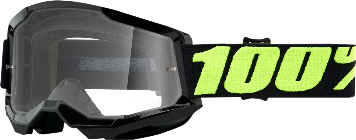 Bill's Exhausts Strata 2 goggles in clear with adjustable straps and lens, designed for comfortable outdoor or sporting use.