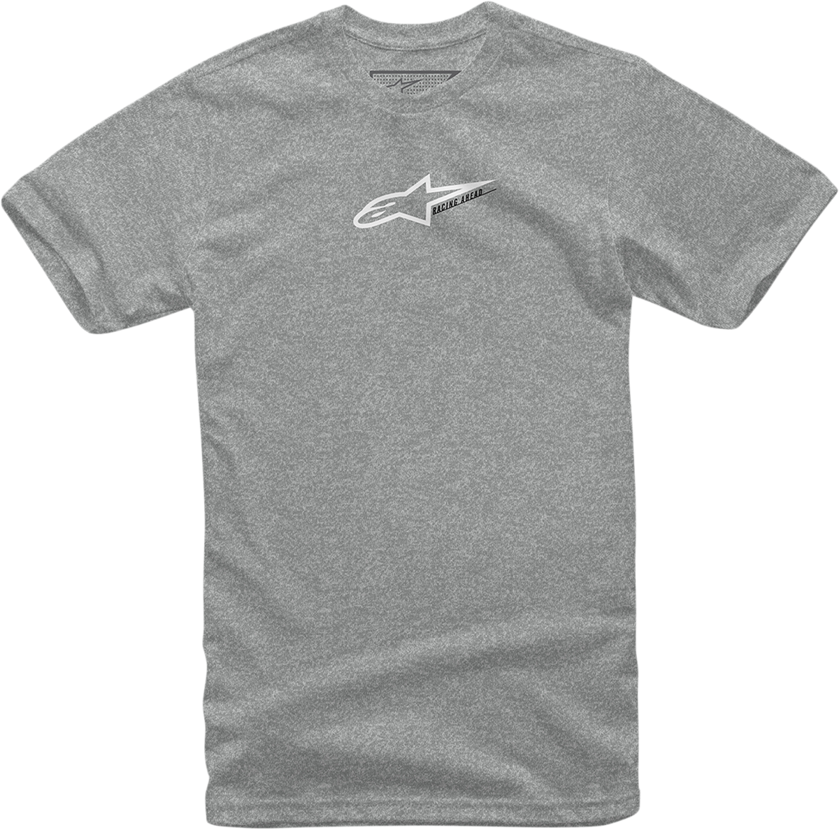 Alpinestars Race Mod T-Shirt in Heather Gray and White, medium size, featuring the brand logo on the front.