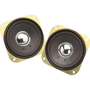 Bill's Exhausts SHOW CHROME 4-inch replacement speakers for GL1500 motorcycle, 15W rear speakers with chrome finish.