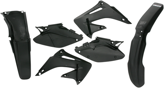 A black Acerbis standard replacement body kit for motorcycles, designed for durable and sleek motorcycle body customization.