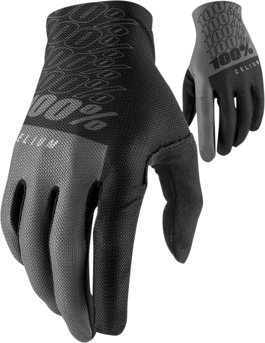 100% Celium Gloves - Black/Gray - Large 10007-00002 - Howling Moto