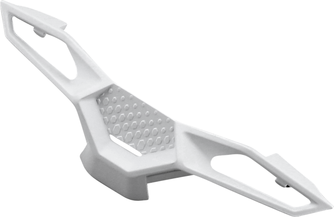 White 100% Racecraft 2 Nose Guard by Bill's Exhausts, designed to fit and protect the front of racing helmets.