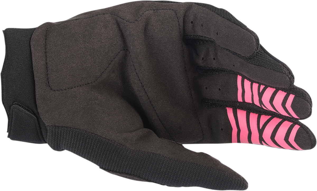 Alpinestars Women Stella Full Bore Gloves in black and fluo pink, size XL, featuring protective padding and breathable material.