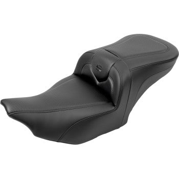 Bill's Exhausts SADDLEMEN RoadSofa™ carbon fiber motorcycle seat with backrest for FLTR/FLHX 2023-2024