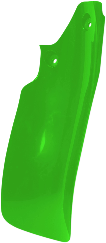 Green Acerbis mud flap for motorcycles, featuring durable body design, with brand details visible on the product image