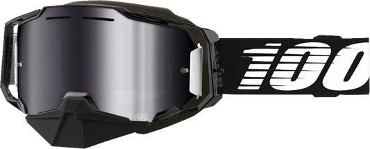 100% Armega Snow Goggles - Black - Silver Mirror 50008-00001 - Howling Moto