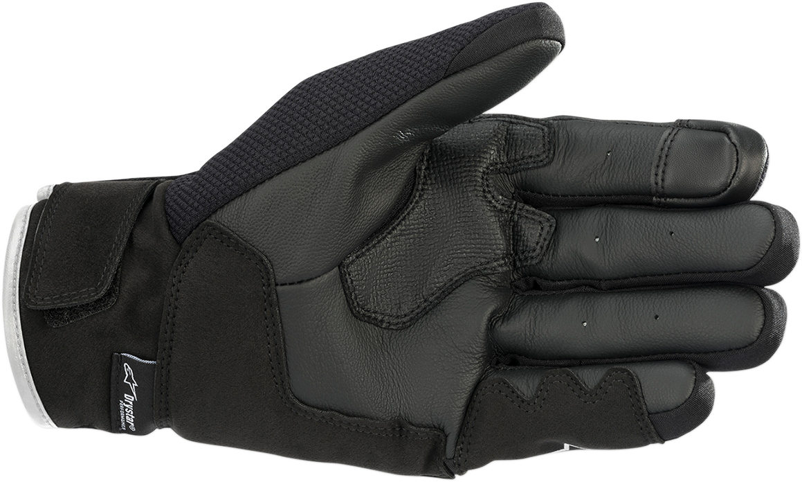 Alpinestars S-MAX Drystar gloves in black and white, size 3XL, showing textured leather and protective knuckles.