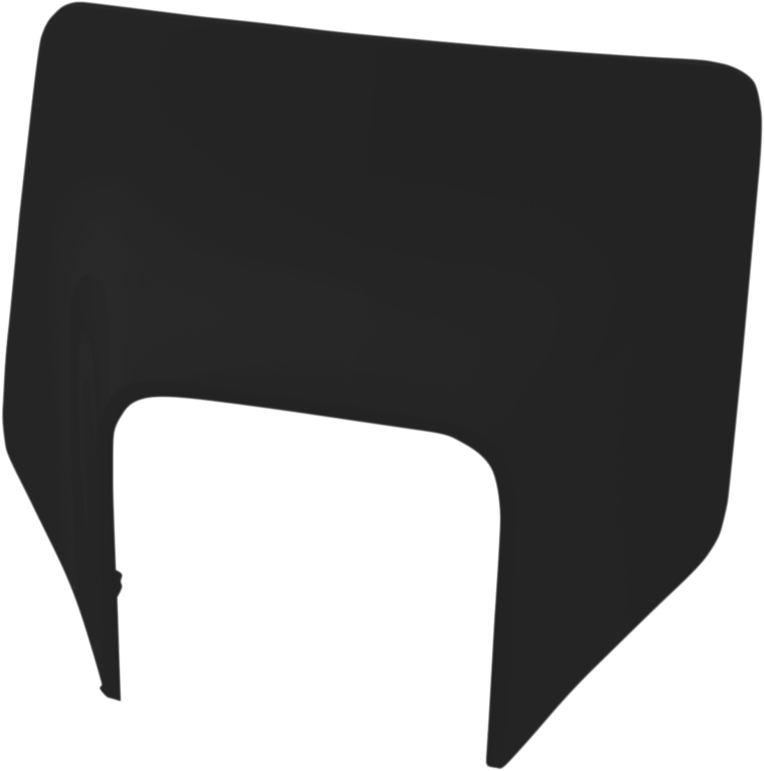 Black Acerbis headlight mask for motorcycle body, designed for protection and style, with a sleek appearance.