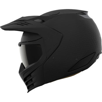 Black ICON Elsinoreâ„¢ helmet in medium size with Monotype design, featuring sleek helmet shape and matte finish.