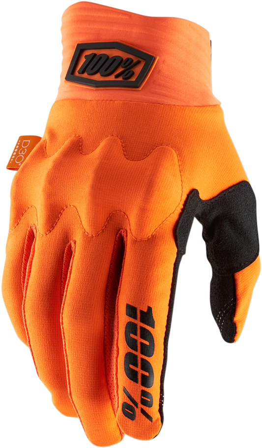 100% Cognito Gloves - Fluo Orange/Black - Medium 10014-00011 - Howling Moto