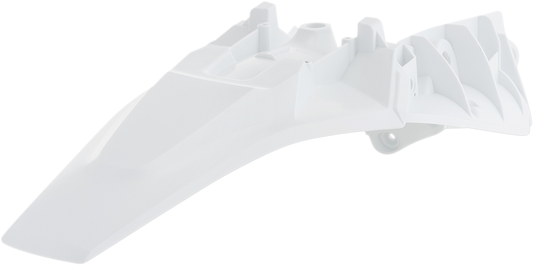 Acerbis white rear fender motorcycle body part with mounting points, designed for off-road or dirt bikes.