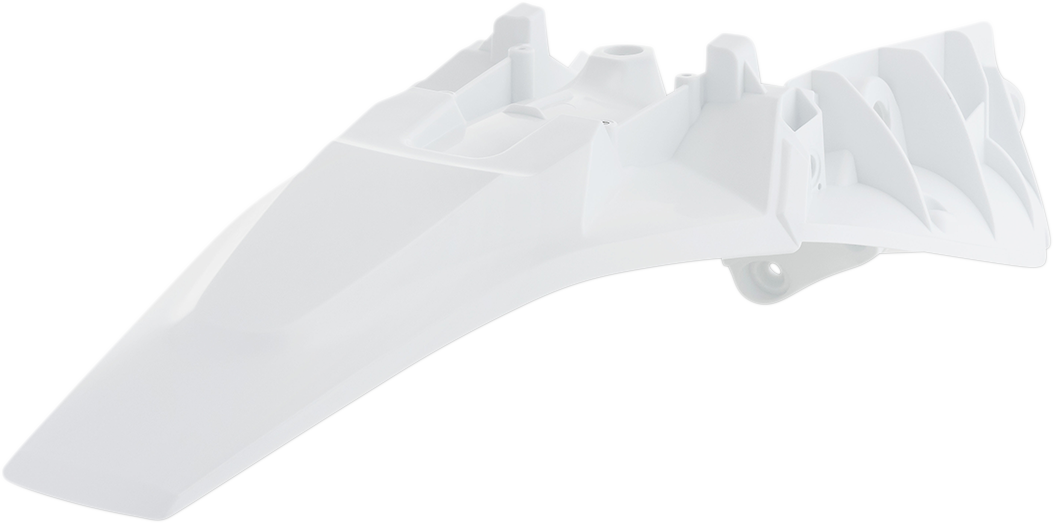 Acerbis white rear fender motorcycle body part with mounting points, designed for off-road or dirt bikes.