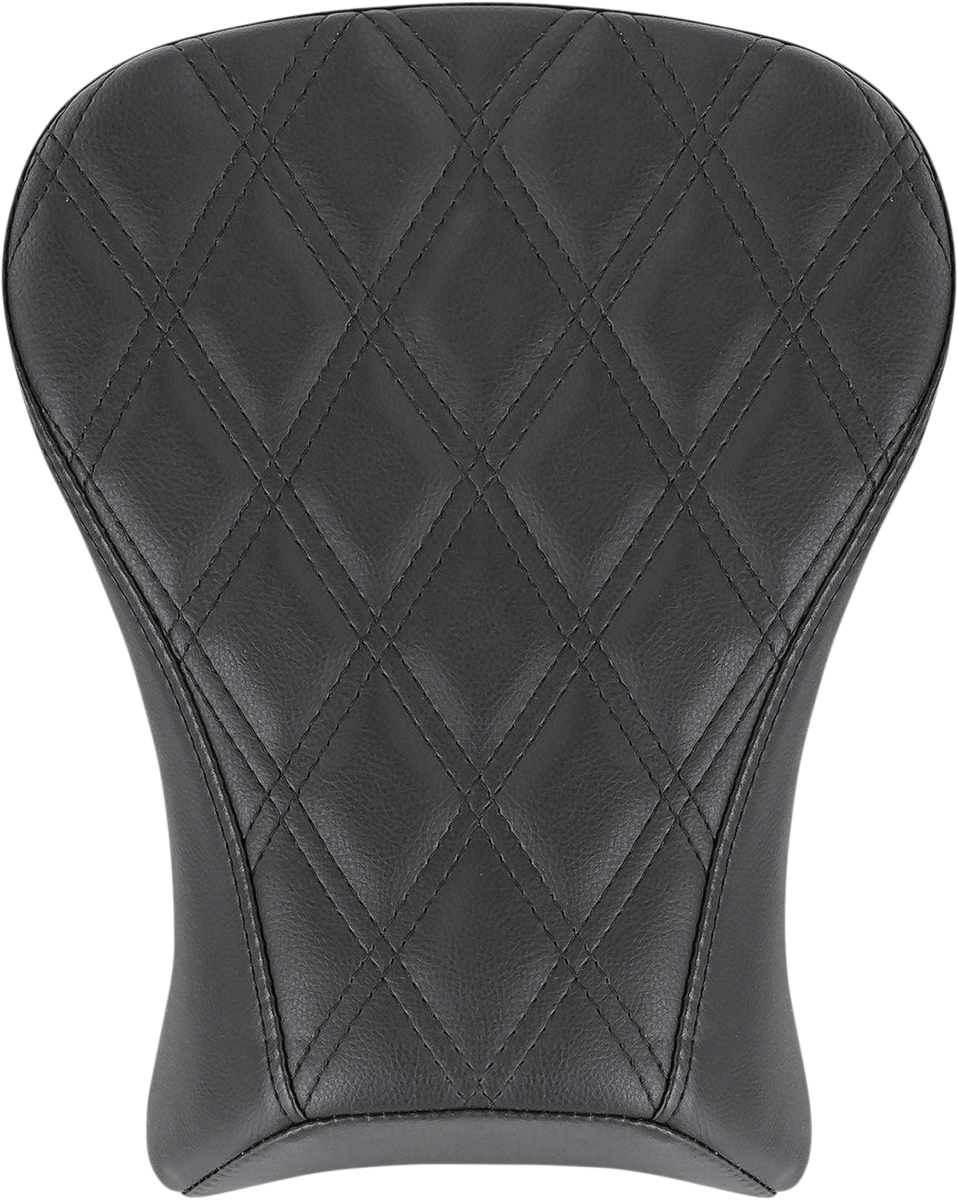 Black SADDLEMEN Renegade Pillion Pad for touring bikes, lattice stitched design, fits FLSB/FXLR models 2018-2023.