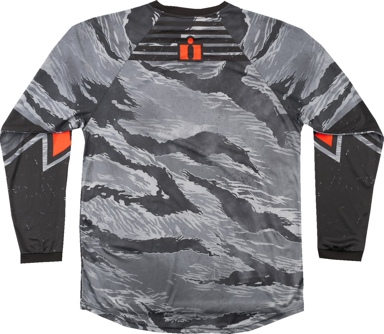 Gray camo ICON Tiger’s Blood jersey in 3XL size by Bill's Exhausts, featuring tiger graphic and jersey fabric design.